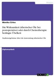 Cover von Die Wirksamkeit ätherischer Öle bei postoperativer oder durch Chemotherapie bedingte Übelkeit