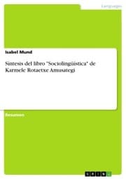 Cover von Síntesis del libro 'Sociolingüística' de Karmele Rotaetxe Amusategi