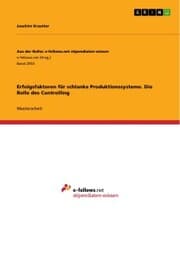 Cover von Erfolgsfaktoren für schlanke Produktionssysteme. Die Rolle des Controlling