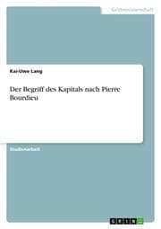 Cover von Der Begriff des Kapitals nach Pierre Bourdieu