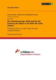 Cover von Die Theodizeefrage. Widerspricht die Existenz des Übels in der Welt der Güte Gottes?