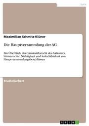 Cover von Die Hauptversammlung der AG