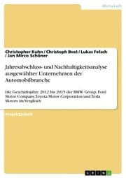 Cover von Jahresabschluss- und Nachhaltigkeitsanalyse ausgewählter Unternehmen der Automobilbranche