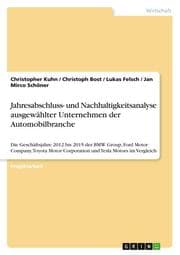 Cover von Jahresabschluss- und Nachhaltigkeitsanalyse ausgewählter Unternehmen der Automobilbranche