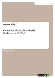 Cover von Online Apotheke Doc Morris. Rechtssache C-322/01