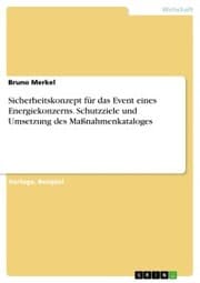 Cover von Sicherheitskonzept für das Event eines Energiekonzerns. Schutzziele und Umsetzung des Maßnahmenkataloges