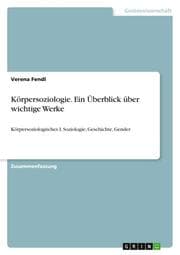 Cover von Körpersoziologie. Ein Überblick über wichtige Werke