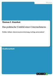 Cover von Das politische Umfeld eines Unternehmens
