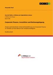 Cover von Corporate Finance. Investition und Rechnungslegung