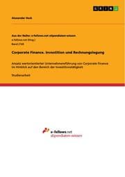 Cover von Corporate Finance. Investition und Rechnungslegung