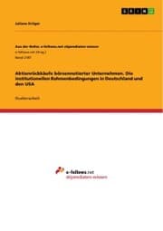 Cover von Aktienrückkäufe börsennotierter Unternehmen. Die institutionellen Rahmenbedingungen in Deutschland und den USA