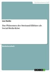 Cover von Das Phänomen des Streisand-Effektes als Social-Media-Krise