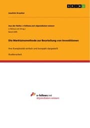 Cover von Die Marktzinsmethode zur Beurteilung von Investitionen