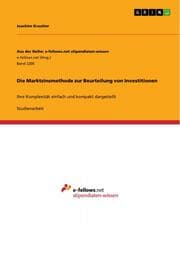 Cover von Die Marktzinsmethode zur Beurteilung von Investitionen