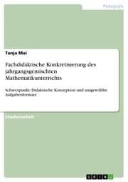Cover von Fachdidaktische Konkretisierung des jahrgangsgemischten Mathematikunterrichts