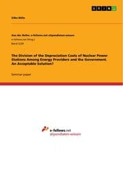 Cover von The Division of the Depreciation Costs of Nuclear Power Stations Among Energy Providers and the Government. An Acceptable Solution?
