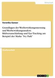 Cover von Grundlagen der Werbewirkungsmessung und Werbewirkungsanalyse. Bildverunschärfung und Eye-Tracking am Beispiel der Marke 'Ivy Park'