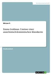 Cover von Emma Goldman. Umrisse einer anarchistisch-feministischen Klassikerin