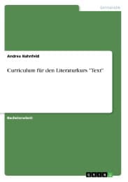 Cover von Curriculum für den Literaturkurs 'Text'
