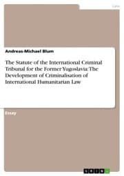 Cover von The Statute of the International Criminal Tribunal for the Former Yugoslavia: The Development of Criminalisation of International Humanitarian Law