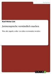 Cover von Juristensprache verständlich machen