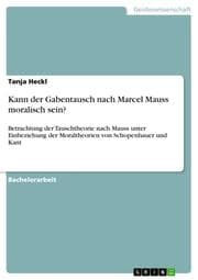 Cover von Kann der Gabentausch nach Marcel Mauss moralisch sein?