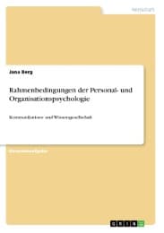 Cover von Rahmenbedingungen der Personal- und Organisationspsychologie
