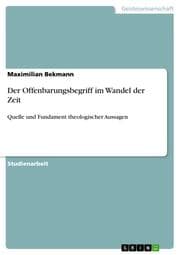 Cover von Der Offenbarungsbegriff im Wandel der Zeit