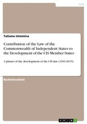 Cover von Contribution of the Law of the Commonwealth of Independent States to the Development of the CIS Member States