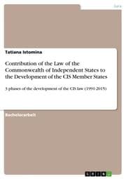 Cover von Contribution of the Law of the Commonwealth of Independent States to the Development of the CIS Member States