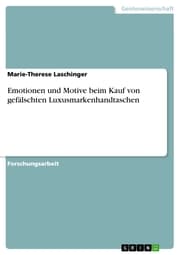 Cover von Emotionen und Motive beim Kauf von gefälschten Luxusmarkenhandtaschen