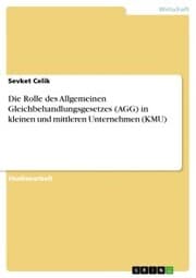 Cover von Die Rolle des Allgemeinen Gleichbehandlungsgesetzes (AGG) in kleinen und mittleren Unternehmen (KMU)