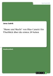 Cover von 'Masse und Macht' von Elias Canetti. Ein Überblick über die ersten 30 Seiten