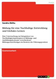 Cover von Bildung für eine Nachhaltige Entwicklung und Globales Lernen