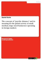 Cover von The concept of 'psychic distance' and its meaning for the global activity of small, medium, large sized businesses operating in foreign markets