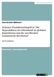 Cover von Federicis Produktionsbegriff in 'Die Reproduktion der Arbeitskraft im globalen Kapitalismus und die unvollendete feministische Revolution'