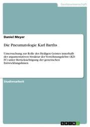 Cover von Die Pneumatologie Karl Barths