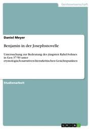 Cover von Benjamin in der Josephsnovelle
