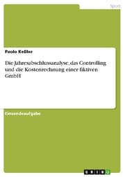 Cover von Die Jahresabschlussanalyse, das Controlling und die Kostenrechnung einer fiktiven GmbH