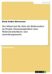 Cover von Der Ablauf und die Ziele der Risikoanalyse im Projekt. Einsatzmöglichkeit einer Wahrscheinlichkeits- und Auswirkungsmatrix