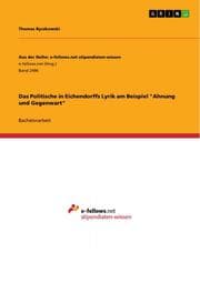 Cover von Das Politische in Eichendorffs Lyrik am Beispiel 'Ahnung und Gegenwart'
