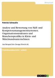 Cover von Analyse und Bewertung von Skill- und Kompetenzmanagementsystemen. Organisationsstrukturen und Branchenspezifika in Klein- und Mittelstandsunternehmen