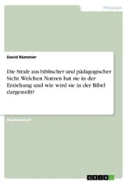 Cover von Die Strafe aus biblischer und pädagogischer Sicht. Welchen Nutzen hat sie in der Erziehung und wie wird sie in der Bibel dargestellt?