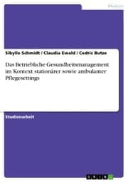 Cover von Das Betriebliche Gesundheitsmanagement im Kontext stationärer sowie ambulanter Pflegesettings