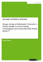 Cover von Energy Saving at Kathmandu University. A Project Design to Lower Energy Consumption and Costs in the Girls' Hostel, Block-17