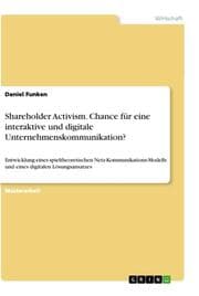 Cover von Shareholder Activism. Chance für eine interaktive und digitale Unternehmenskommunikation?
