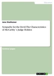 Cover von Sympathy for the Devil. The Characteristics of McCarthy's Judge Holden