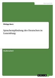 Cover von Sprachempfindung des Deutschen in Luxemburg