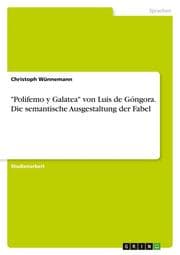 Cover von 'Polifemo y Galatea' von Luis de Góngora. Die semantische Ausgestaltung der Fabel