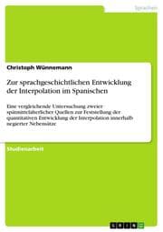 Cover von Zur sprachgeschichtlichen Entwicklung der Interpolation im Spanischen